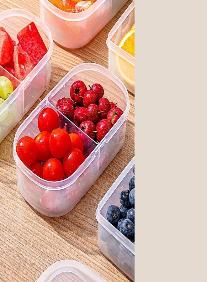 GETZET 2 Way Transparent Lunch Box With Lids, Double Compartment Airtight & Leakproof Meal Prep Double Grid Plastic Boxes For Lunch, Snacks, Multi-Functionl Use For Kitchen Organizer Storage Tiffin Box. - Image 5